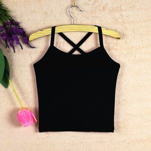 Black Camisole Racerback Crop Top